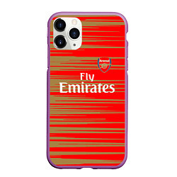 Чехол iPhone 11 Pro матовый Arsenal fly emirates, цвет: 3D-фиолетовый