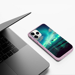 Чехол iPhone 11 Pro матовый Aurora borealis, цвет: 3D-розовый — фото 2