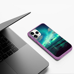 Чехол iPhone 11 Pro матовый Aurora borealis, цвет: 3D-фиолетовый — фото 2