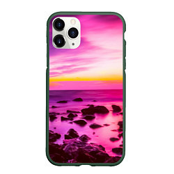 Чехол iPhone 11 Pro матовый Just a sunset, цвет: 3D-темно-зеленый