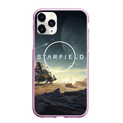 Чехол iPhone 11 Pro матовый На поверхности Starfield, цвет: 3D-розовый