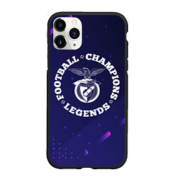 Чехол iPhone 11 Pro матовый Символ Benfica и круглая надпись Football Legends, цвет: 3D-черный