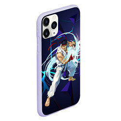 Чехол iPhone 11 Pro матовый Рю-Street Fighter, цвет: 3D-светло-сиреневый — фото 2