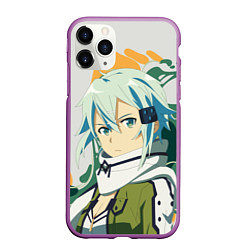 Чехол iPhone 11 Pro матовый Асада Сино -Sword Art Online, цвет: 3D-фиолетовый