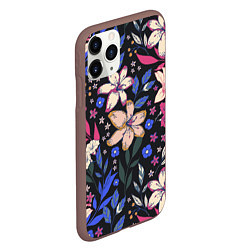 Чехол iPhone 11 Pro матовый Цветы Красочные Лилии В Саду, цвет: 3D-коричневый — фото 2