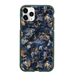 Чехол iPhone 11 Pro матовый Цветы Вечерний Летний Сад, цвет: 3D-темно-зеленый