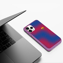 Чехол iPhone 11 Pro матовый Fc barcelona барселона fc абстракция, цвет: 3D-фиолетовый — фото 2