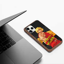 Чехол iPhone 11 Pro матовый Кен Мастерс - Street Fighter, цвет: 3D-коричневый — фото 2