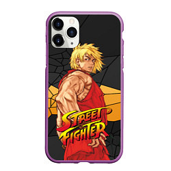 Чехол iPhone 11 Pro матовый Кен Мастерс - Street Fighter, цвет: 3D-фиолетовый