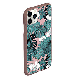 Чехол iPhone 11 Pro матовый Цветы Тропические Орхидеи, цвет: 3D-коричневый — фото 2