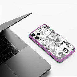 Чехол iPhone 11 Pro матовый Horimiya pattern, цвет: 3D-фиолетовый — фото 2