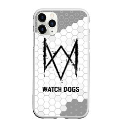 Чехол iPhone 11 Pro матовый Watch Dogs Glitch на темном фоне FS, цвет: 3D-белый