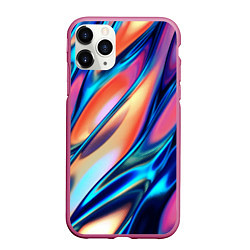 Чехол iPhone 11 Pro матовый Colorful flow, цвет: 3D-малиновый