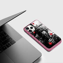 Чехол iPhone 11 Pro матовый Ghost of Tsushima Призрак Цусимы Дзин Сакай, цвет: 3D-малиновый — фото 2