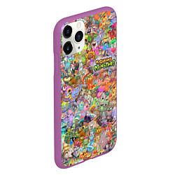 Чехол iPhone 11 Pro матовый MY SINGING MONSTERS Все персонажи, цвет: 3D-фиолетовый — фото 2