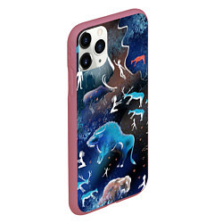 Чехол iPhone 11 Pro матовый Альтернативная Альтамира синяя, цвет: 3D-малиновый — фото 2