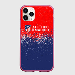 Чехол iPhone 11 Pro матовый Atletico madrid атлетико мадрид брызги красок, цвет: 3D-малиновый