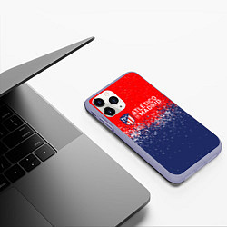 Чехол iPhone 11 Pro матовый Atletico madrid атлетико мадрид брызги красок, цвет: 3D-светло-сиреневый — фото 2
