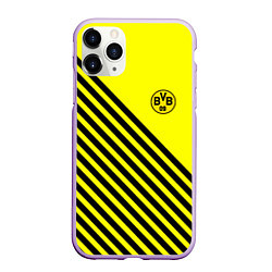 Чехол iPhone 11 Pro матовый Borussia черные полосы