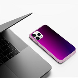 Чехол iPhone 11 Pro матовый VIOLET gradient, цвет: 3D-розовый — фото 2