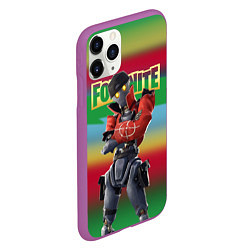 Чехол iPhone 11 Pro матовый Fortnite Revolt Винтик - реально кульный чувак, цвет: 3D-фиолетовый — фото 2