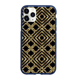Чехол iPhone 11 Pro матовый GOLD LUXURY Золотая абстракция, цвет: 3D-тёмно-синий