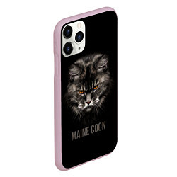 Чехол iPhone 11 Pro матовый Maine coon - кот, цвет: 3D-розовый — фото 2