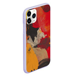 Чехол iPhone 11 Pro матовый Мазки Акварелью, цвет: 3D-светло-сиреневый — фото 2