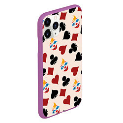 Чехол iPhone 11 Pro матовый Джокер карты масть cards joker clown, цвет: 3D-фиолетовый — фото 2