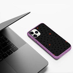 Чехол iPhone 11 Pro матовый Love Death and Robots black pattern, цвет: 3D-фиолетовый — фото 2