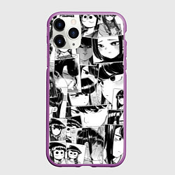 Чехол iPhone 11 Pro матовый Komi san pattern, цвет: 3D-фиолетовый