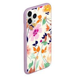 Чехол iPhone 11 Pro матовый Summer floral pattern, цвет: 3D-сиреневый — фото 2