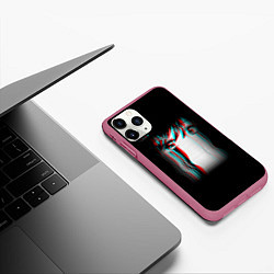 Чехол iPhone 11 Pro матовый Sad Neon Girl, цвет: 3D-малиновый — фото 2