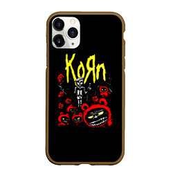 Чехол iPhone 11 Pro матовый KoЯn - Korn, цвет: 3D-коричневый