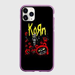 Чехол iPhone 11 Pro матовый KoЯn - Korn, цвет: 3D-фиолетовый