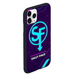Чехол iPhone 11 Pro матовый Символ Sally Face в неоновых цветах на темном фоне, цвет: 3D-черный — фото 2