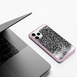 Чехол iPhone 11 Pro матовый Квадратных хаос, цвет: 3D-розовый — фото 2