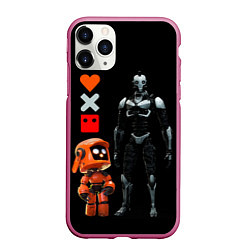Чехол iPhone 11 Pro матовый Любовь Смерть и Роботы Love Death and Robots, цвет: 3D-малиновый