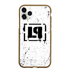 Чехол iPhone 11 Pro матовый Linkin Park брызги краски, цвет: 3D-коричневый
