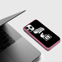 Чехол iPhone 11 Pro матовый Linkin Park белой краской, цвет: 3D-малиновый — фото 2