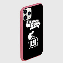 Чехол iPhone 11 Pro матовый Linkin Park белой краской, цвет: 3D-малиновый — фото 2
