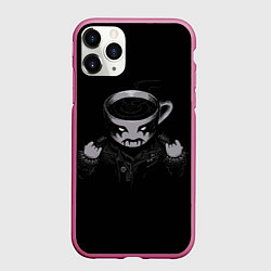 Чехол iPhone 11 Pro матовый Black Metal Coffee, цвет: 3D-малиновый