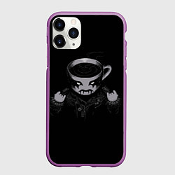Чехол iPhone 11 Pro матовый Black Metal Coffee, цвет: 3D-фиолетовый