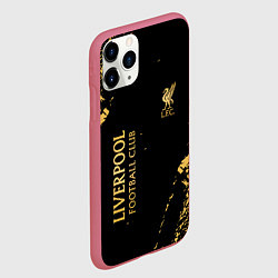 Чехол iPhone 11 Pro матовый Liverpool гранж, цвет: 3D-малиновый — фото 2