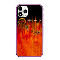 Чехол iPhone 11 Pro матовый Hell Awaits - Slayer, цвет: 3D-фиолетовый