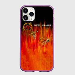 Чехол iPhone 11 Pro матовый Hell Awaits - Slayer, цвет: 3D-фиолетовый