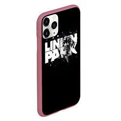 Чехол iPhone 11 Pro матовый Linkin Park логотип с фото, цвет: 3D-малиновый — фото 2