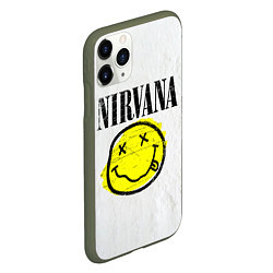 Чехол iPhone 11 Pro матовый Nirvana логотип гранж, цвет: 3D-темно-зеленый — фото 2