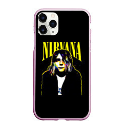 Чехол iPhone 11 Pro матовый Рок - группа Nirvana, цвет: 3D-розовый