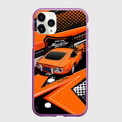 Чехол iPhone 11 Pro матовый Vintage Tron Ретро-автомобиль, цвет: 3D-фиолетовый
